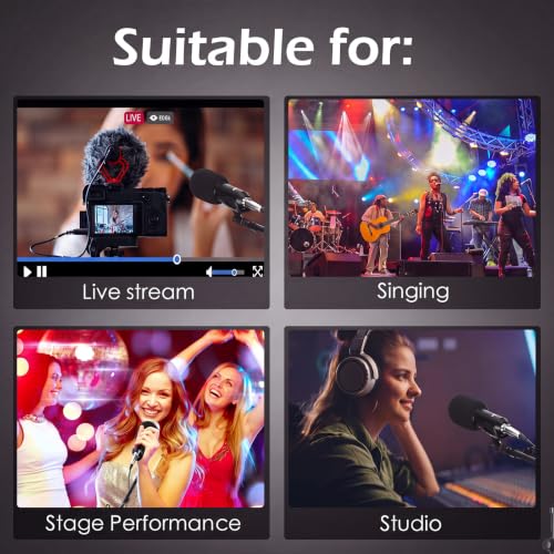Sherr 2 Pcs Microphone Stand Boom Bulk, Adjustable Height Tripod Mic Stand with Dual Clip, Black Foldable Universal Heavy Duty Tripod Holder for Live Stream Singing Stage - style: Mic