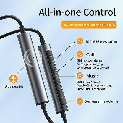 BENEWY Wired Earbuds 3.5mm Magnetic Earphones with Microphone Headphones | Noise lsolating, Clear Stereo, Ergonomic Design for iPhone, iPad,Smartphone, MP3 Players, Laptops and Other Audio Devices - color: Black