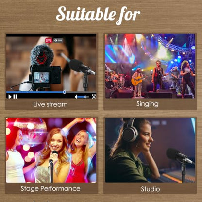Xuhal 2 Pack Microphone Tripod Stand,Mic Clip - style: Mic Clip