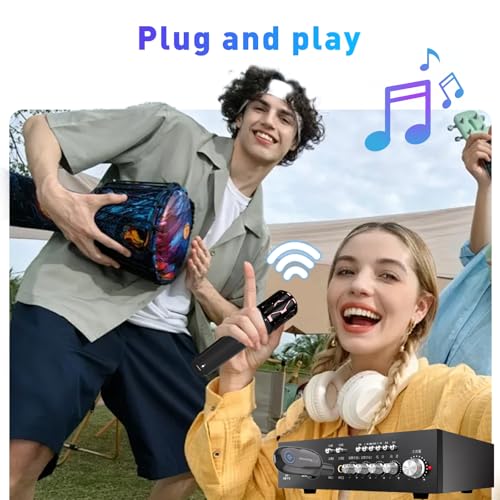ZOWEETEK Wireless Dual Handheld Dynamic Karaoke Microphone Set | Rechargeable Receiver, Plug & Play, for Singing, Wedding, Party, Classroom, Speech, Church, PA System