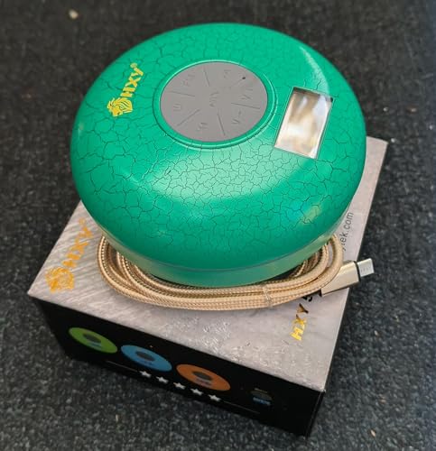HROMEN Bluetooth Speaker,2nd Gen IPX7 Waterproof Bluetooth Speakers, Bathroom Shower Speaker,Wireless Cool Cracking Backlit, Suction Cup,Outdoor Speaker, Good Gift,Green