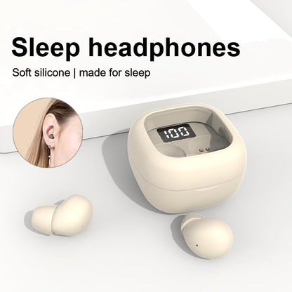 Ultra small mini earphones ，Mini Invisible Wireless Earbuds for Small Ear Canals, Low Profile Hidden Sleep Earbuds, IPX5 Waterproof Bluetooth Headphones for Work, Side Sleep & Daily Use (beige) - color: Beige
