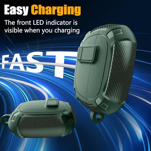 Ljusmicker for Bose Ultra Open Earbuds Case Cover 2024 with Cleaner Kit,Military Hard Cover with Lock for Bose Open Ear Earbuds Charging Case Accessories with Keychain for Men Women-Geen
