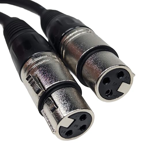 Right Angle Male XLR to Straight Female XLR Cable, 3-Pin to 3-Pin, 3Ft, 2 Pack - size: Right Angle Male 3-Feet