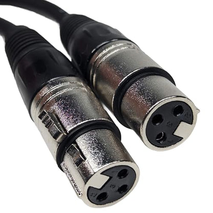 Right Angle Male XLR to Straight Female XLR Plug Cable, 3-Pin to 3-Pin, 2 Pack, 1Ft - size: Right Angle Male 1-Feet