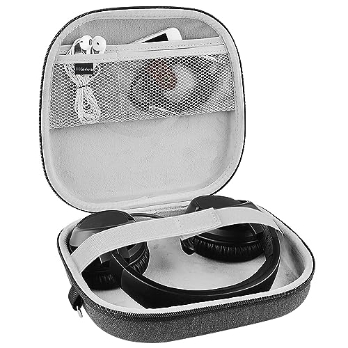 Geekria Shield Headphones Case Compatible with HyperX Cloud Stinger S, Cloud Flight Gaming and More, Replacement Hard Shell Travel Carrying Bag with Cable Storage (Dark Grey)