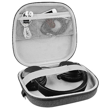 Geekria Shield Headphones Case Compatible with HyperX Cloud Stinger S, Cloud Flight Gaming and More, Replacement Hard Shell Travel Carrying Bag with Cable Storage (Dark Grey)