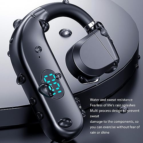 Bluetooth Headset, Noise Cancelling Single Ear Earpiece, Hands Call Earphones with Built in Mic for Driving Business Office, 300mAh Battery (Blue)