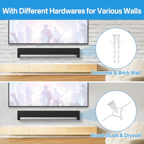 notiela Upgrade Wall Mount for Sonos Playbar Mount Bracket Easy to Install Fit for Sonos Playbar Wall Mount Under TV Mounting Bracket for Space Saving - style: Standard Mount for Sonos Playbar