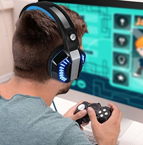 PS4 Headset Gaming Headset for PC Xbox One Headphones with Mic Headset for Gaming Computer(Blue)