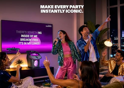 Singing Machine Karaoke Machine Screen, WiFi, Music Apps, 2 Microphones | Portable Karaoke Speaker for Adults & Kids, Ideal for House Parties, Compatible with YouTube & Spotify - color: black