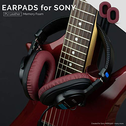 Brainwavz Replacement Earpads for Sony MDR 7506, V6, CD900ST, Memory Foam Ear Pad & Suitable for Other On Ear Headphones, Dark Red - color: Dark Red