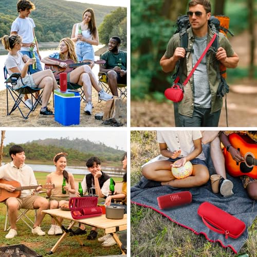 Hard Case for JBL Flip 7 Portable Wireless Bluetooth Speaker - color: Red Case
