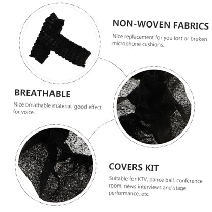 200 Pcs Disposable Microphone Protective Cover Dark Nonwoven - color: Black