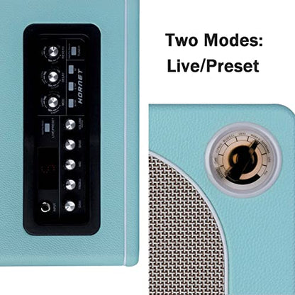 MOOER Guitar Amplifier Combo 15W, Practice Amp with 9 Digital Amp Models, 6.5" Speaker, Bluetooth, Headphone Output, for Electric/Acoustic Guitar and Bass - Hornet Blue - color: blue