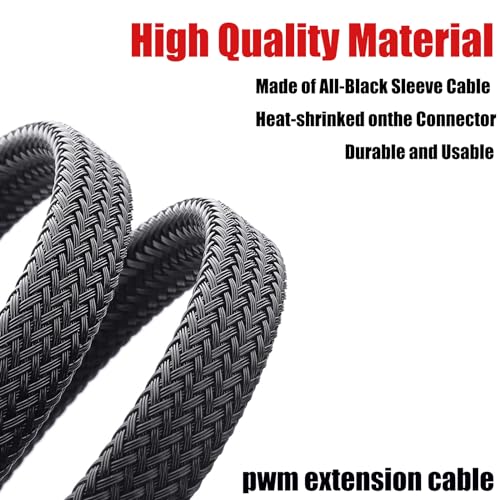 10.6" PWM Fan Extension Cable - 4-Pin/3-Pin Cooling Fan Extension Wire (27cm, 4pcs) - size: 10.6"（27cm）4pcs