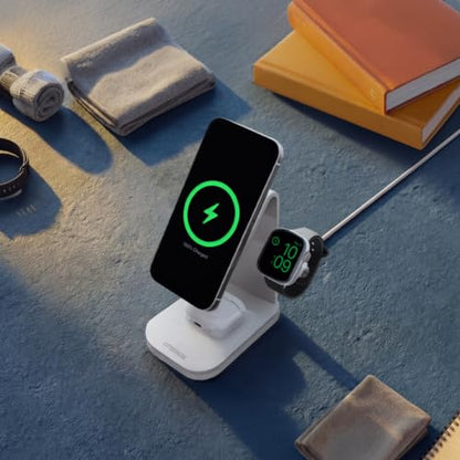 OtterBox 3-in-1 Wireless Charging Stand, Black | MagSafe Charging Station for iPhone, Apple Watch & AirPods, 45W Wall Charger & 6ft USB-C Charging Cable Included - color: Black, style: 3-in-1