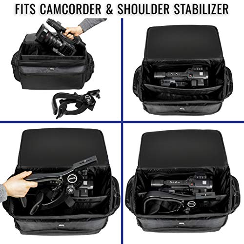 Ultimaxx’s Extra Large, Water-Resistant Professional Gadget Bag Compatible with Camcorders and Accessories for Sony NEX-FS-100, FS-100U, FS-700, FS700UK, FS700R, EA50UH Camcorders, and More
