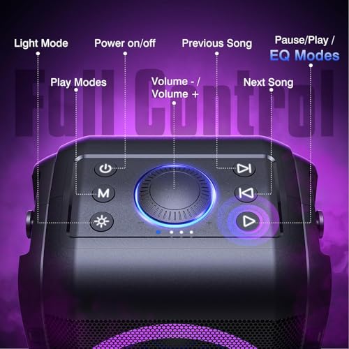 W-KING Party Bluetooth Speaker Boom Box, 180W Max Big Large Speaker | 105dB Loudest Wireless Outdoor Portable Speaker 4 Drivers with 2*4.04'' Subwoofer, 80W HD Huge Deep Bass, IPX5/24H/EQ/USB/TF - style: T9