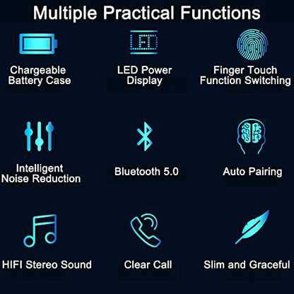 IHAO Sport Earbuds Headphone with Mic 2 in 1 Multifunctional Earpiece TWS in-Ear Headset HiFi Sound Noise Reduction Painless Firm Wear Earphone (Polish Black Dual Earbuds) - color: Polish Black Dual Earbuds SM25