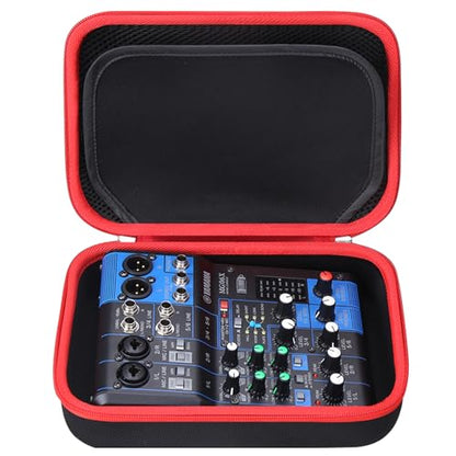 Tourmate Hard Storage Case Compatible for YAMAHA MG06X/MG06 6-Input/AG03/AG03 MK 2/AG06MK 2 Stereo Mixer, Protective Hard Shell Carrying Bag(CASE ONLY) (Black+Red) - color: Red Zipper
