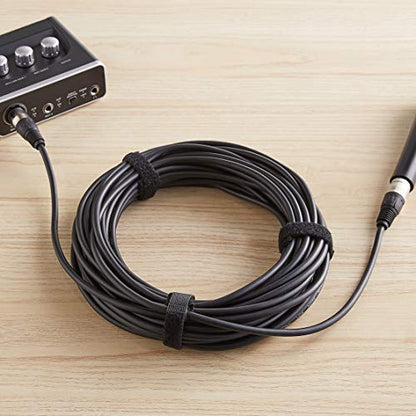 Amazon Basics XLR Microphone Cable for Speaker or PA System, Recording Studio, All Copper Conductors, 6MM PVC Jacket, 50 Foot, Black - size: 50 Feet, style: 1-Pack