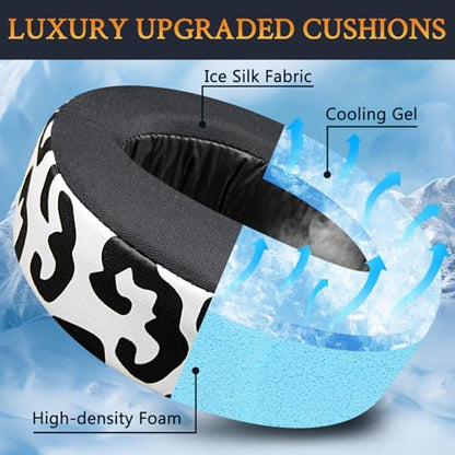 SOULWIT Earpads for Sony PS5 Pulse 3D Wireless Headset, Cooling Gel Replacement Ear Pad Cushions with Noise Isolation Foam - Snow Leopard - color: Snow Leopard