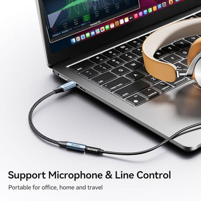 SAMZHE 2 Pack USB C to 3.5mm Audio Adapter, HiFi DAC Headphone Jack - size: 2 Pack