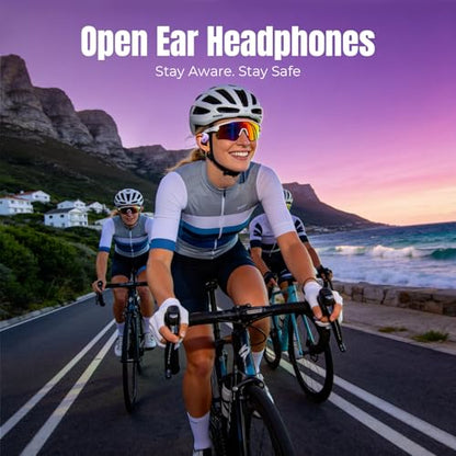 Xmenha Purple Kids Wireless Open Ear Over the Ear Earbuds for Kids Ear Buds Air Bone Conduction Headphones Bluetooth Headset Small Mini Portable Bluetooth Speaker