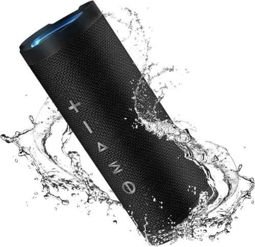 Vanzon Bluetooth Speaker, V40 Wireless Portable Bluetooth Speaker | IPX7 Waterproof, 24W HiFi Stereo Sound,24H Playtime, LED Lights and TWS Dual Pairing, Suitable for Travel,Home & Outdoors - color: Charcoal
