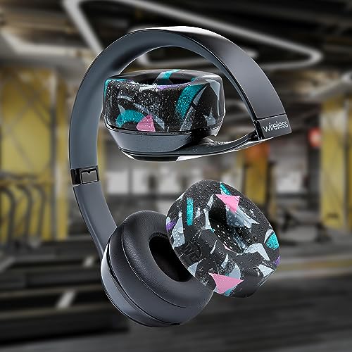 WC SweatZ Beats Solo - Sweat Earpad Covers for Beats Solo 4, Beats Solo 3 & Beats Solo 2, Made by Wicked Cushions | Sweatproof, Washable & Preserves Comfort | 90's Black - color: 90's Black