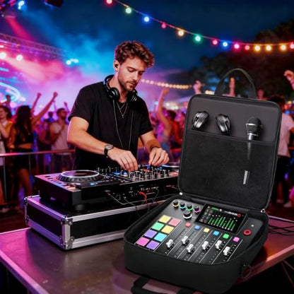 Padded Nylon Mixer Gig Bag Case, 15.4" x 15" x 5.1", Protector Gear Mixer Gig Bag with Removable Strap, DJ Controller Travel Shoulder Bag For RODECaster Pro II, TC Helicon GOXLR, MG10XU 10