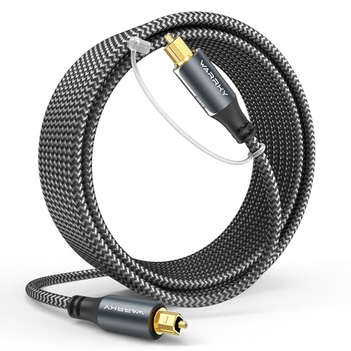 Warrky Optical Audio Cable, 20ft Optical Cable for Soundbar [Nylon Braided, Slim Metal Case, Gold-Plated Plug], Fiber Optic Audio Cord Compatible with Samsung, Vizio, LG, Bose, Sony, Sonos | Fiber Optic Toslink Cable for Soundbar and Home Theater — Japane