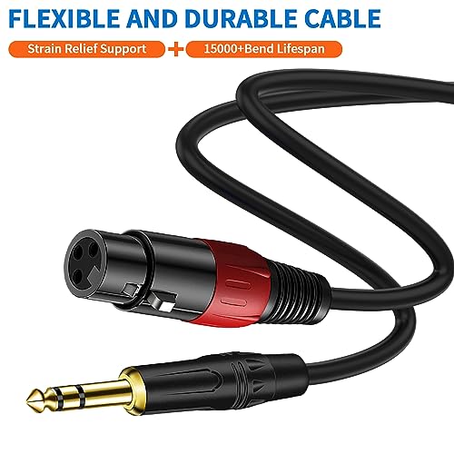 LanSenSu XLR to 1/4 TRS Stereo Adapter - XLR Female to 1/4 Inch (6.35mm) Stereo Balanced Microphone Audio Converter Adapter Cable 2Pack (6.6ft) - size: 6.35mm to XLR Female-6.6ft