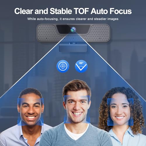 ToLuLu 4K Auto Focus Webcam for PC, 4 AI Noise-Canceling Mics UHD Web cam - style: 4K Autofocus Webcam with Cover & Tripod