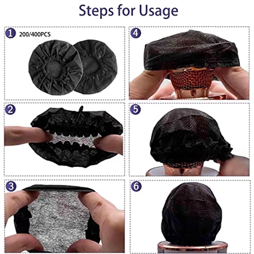 400pcs Microphone Cover Disposable,Mic Windscreen Non-Woven Handheld Mic Cover Black Pop Filter Individually Wrapped, 3.34in