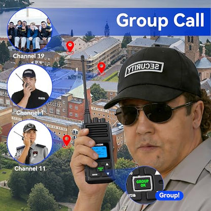 SAMCOM Upgraded Frequency FPCN30A Walkie Talkies for Adults Long Range | with Earpiece 24-Hour Battery Life,Programmable, 5W High Power, Dual PTT, Group Call, for Business Construction,2Pack