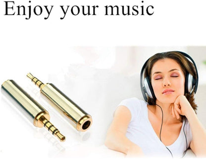 Adhiper 2.5mm to 3.5mm Adapter 3 Ring Jack Converter, 2Pcs | 2.5mm Male to 3.5mm Female Adapter, Gold Plated Jack Full Metal Connector for Headphone Earphone Headset Stereo or Mono