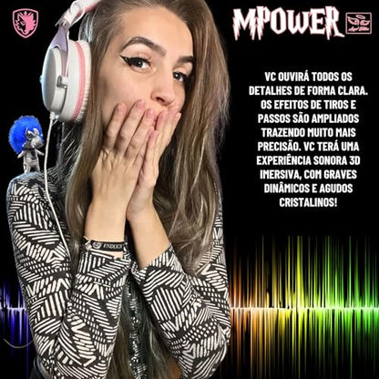 SADES MPOWER Stereo Gaming Headset for PS4, PC, Mobile, Noise Cancelling Over Ear Headphones with Retractable and Flexible Mic & Soft Memory Earmuffs for Laptop Nintendo Switch Games-Angel Edition - color: White, Light Pink