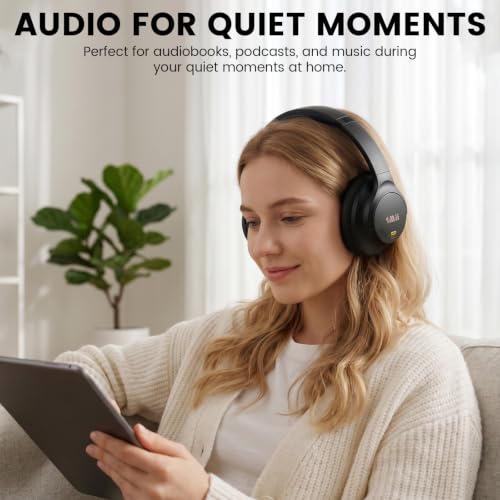 1Mii Y8+ Noise Cancelling Headphones Bluetooth 6.0 Over-Ear Wireless, Black | Hybrid ANC, 100 hrs Playtime, Comfortable, LDAC Hi-Res Audio, Deep Bass, Custom EQ via APP for Airplane & Travel