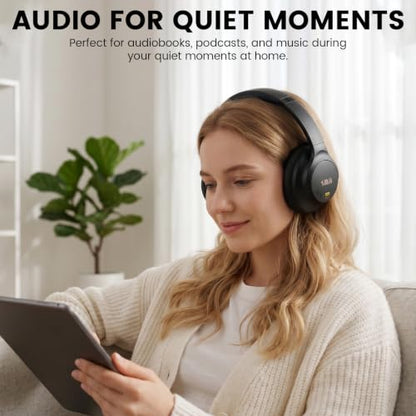 1Mii Y8+ Noise Cancelling Headphones Bluetooth 6.0 Over-Ear Wireless, Black | Hybrid ANC, 100 hrs Playtime, Comfortable, LDAC Hi-Res Audio, Deep Bass, Custom EQ via APP for Airplane & Travel