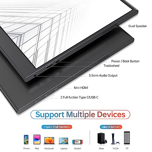 VILVA 15.6" 4K UHD IPS HDR USB-C HDMI Monitor | 15.6" 4K UHD IPS 100% Adobe RGB HDR, USB-C/HDMI, speakers+smart cover, for PC/Phone/PS4/Xbox/Switch/Mac, travel. - color: 15'6 4K