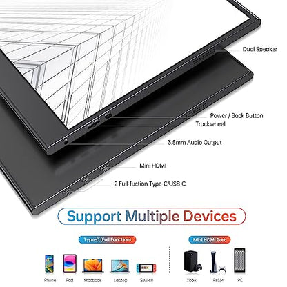 VILVA 15.6" 4K UHD IPS HDR USB-C HDMI Monitor | 15.6" 4K UHD IPS 100% Adobe RGB HDR, USB-C/HDMI, speakers+smart cover, for PC/Phone/PS4/Xbox/Switch/Mac, travel. - color: 15'6 4K