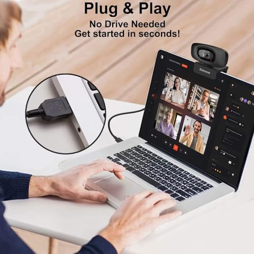 2K Quad HD Webcam with Privacy Cover & Noise-Canceling Microphone & USB C Adapter, Video Web Streaming Camera for PC Computer Desktop Laptop Mac Zoom Teams &More, 2pcs Cable Organizer - style: Webcam + 2pcs Cable Organizer