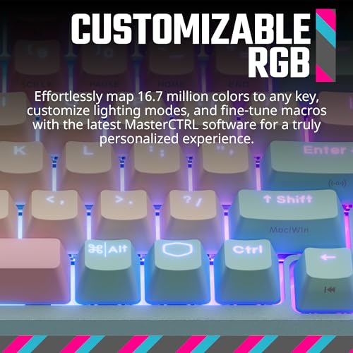 Cooler Master MK770 Macaron Wireless Mechanical RGB Gaming Keyboard, Kailh Box V2 Click White Switches, Gasket Structure, Hot-Swappable, Bluetooth|2.4GHz, Tactile 3-Way Dial, QWERTY (MK-770-MCKW1-US) - style: MK770 Macaron White