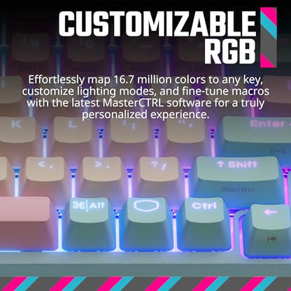 Cooler Master MK770 Macaron Wireless Mechanical RGB Gaming Keyboard, Kailh Box V2 Click White Switches, Gasket Structure, Hot-Swappable, Bluetooth|2.4GHz, Tactile 3-Way Dial, QWERTY (MK-770-MCKW1-US) - style: MK770 Macaron White
