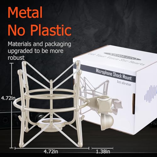 Microphone Shock Mount, Metal Universal Mic Holder Spider Recording Mic Shockmount Stand Compatible with Many Condenser Mics for Samson Superlux MXL990 770 Tempo 2006 etc. (MX22-H)