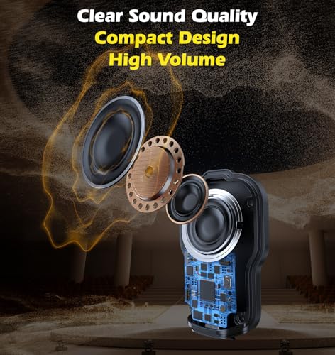 KAIY Mini Bluetooth Speaker Clip On Wearable Portable Speaker - color: Yellow