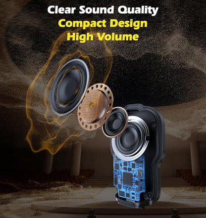 KAIY Mini Bluetooth Speaker Clip On Wearable Portable Speaker - color: Yellow