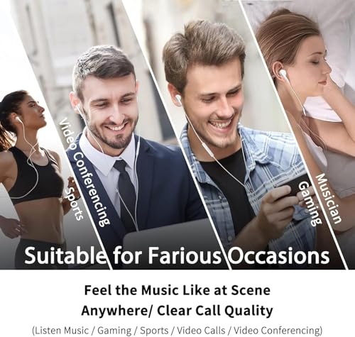 USB C Wired Headphone for iPhone：Headphones with USB-C Plug, Wired Ear Buds with Built-in Remote to Control Music, Phone Calls, and Volume[4Pack]